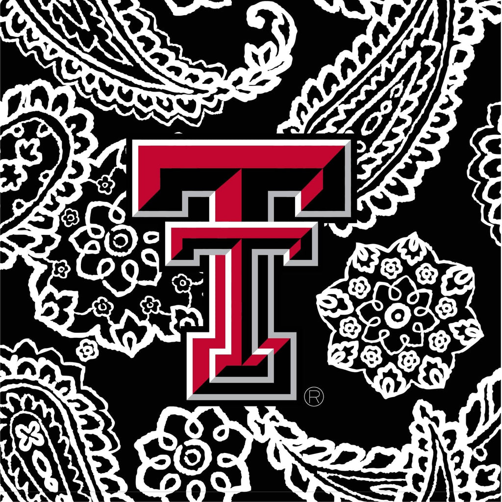 Collegiate RFID All in One Crossbody Bag - Black/White Bandana with Texas Tech University Logo