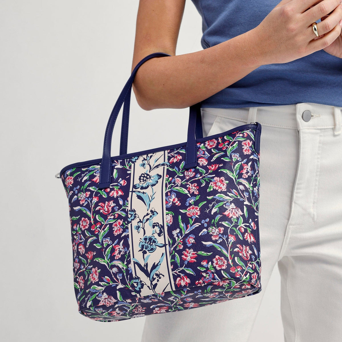 Small Every Day Tote Bag - Garden Masquerade Vines Shadow Blue