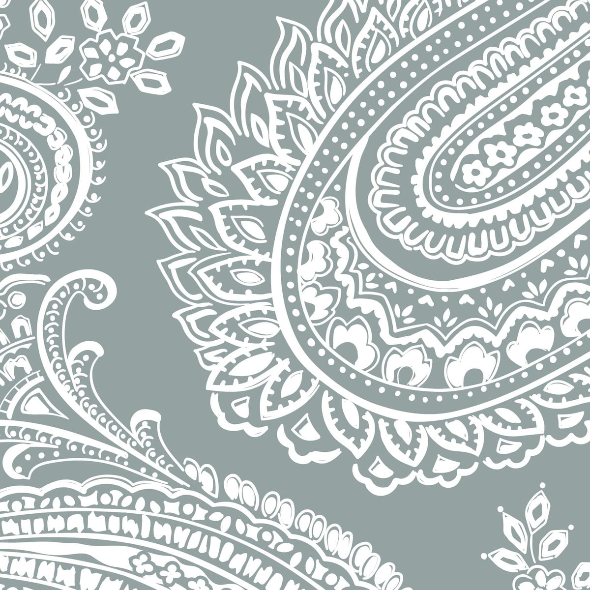 Large Travel Duffel Bag - Cloud Gray Paisley