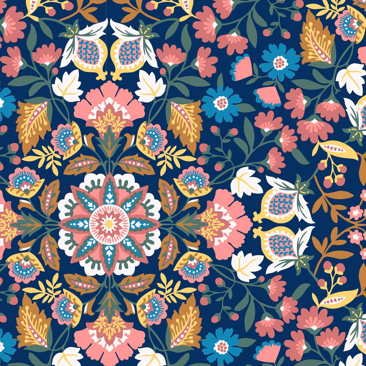 Large Spinner Luggage - Enchanted Mandala Blue