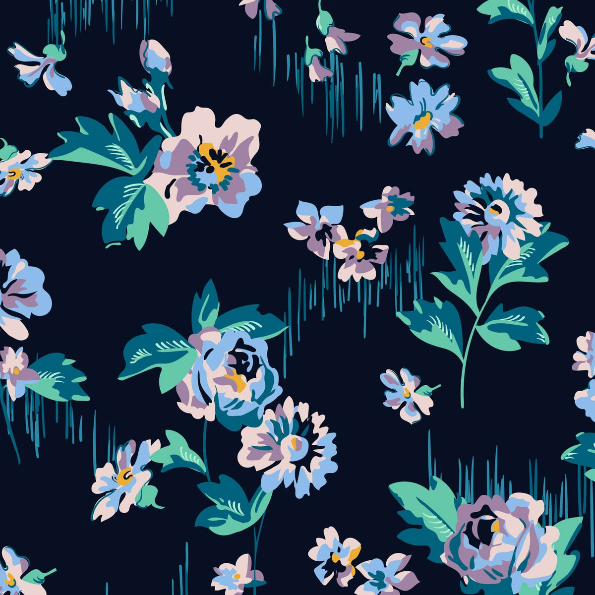 Lay Flat Travel Bag - Navy Garden