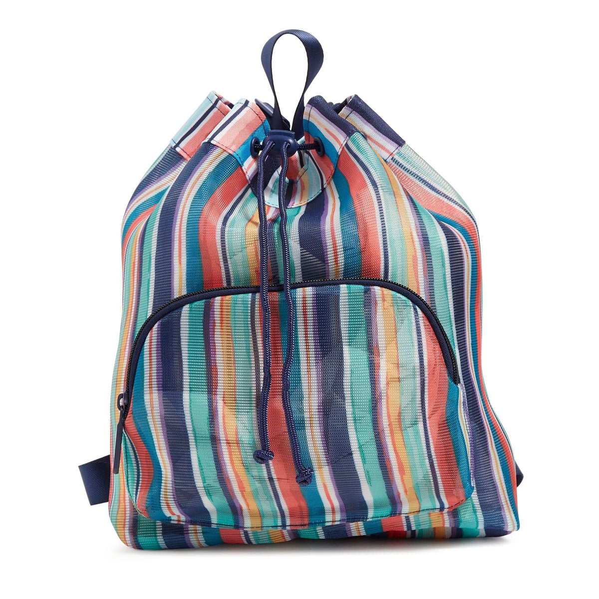 Mesh Drawstring Backpack - Cabana Stripe