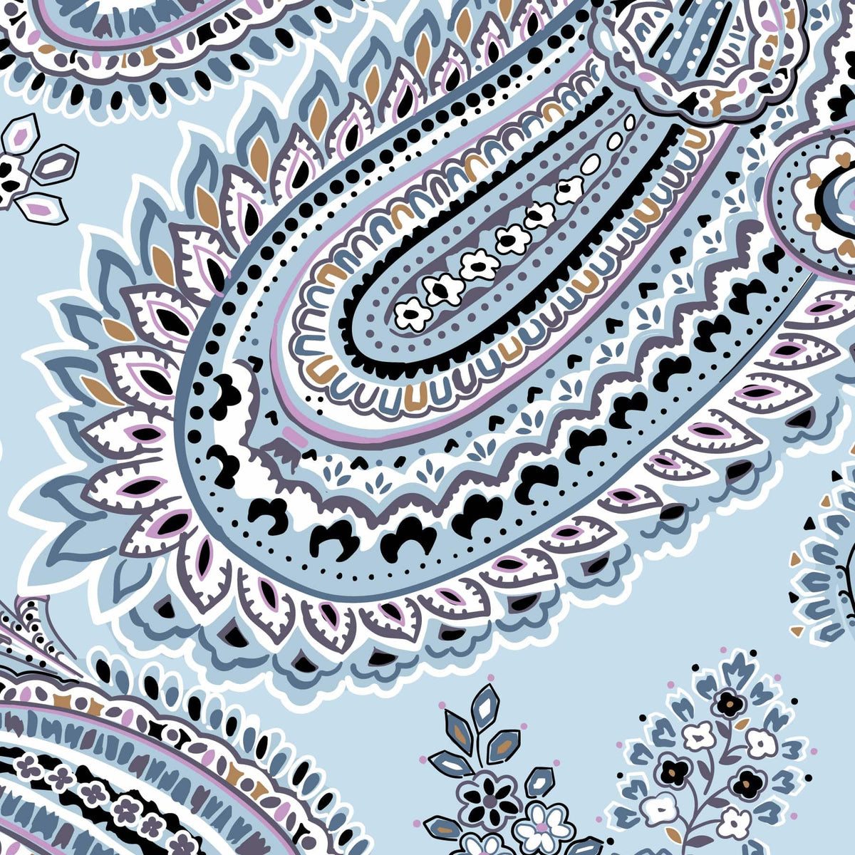 Small, Large & XL Hardside Spinner Luggage Set - Soft Sky Paisley