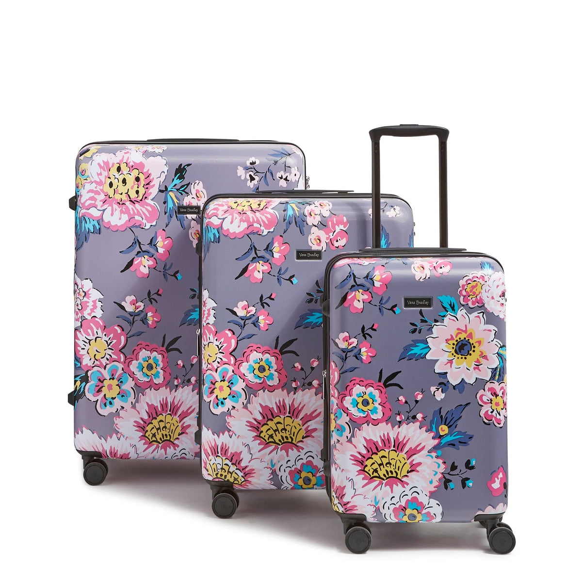 Small, Large & XL Hardside Spinner Luggage Set - Parisian Bouquet Dark Gray