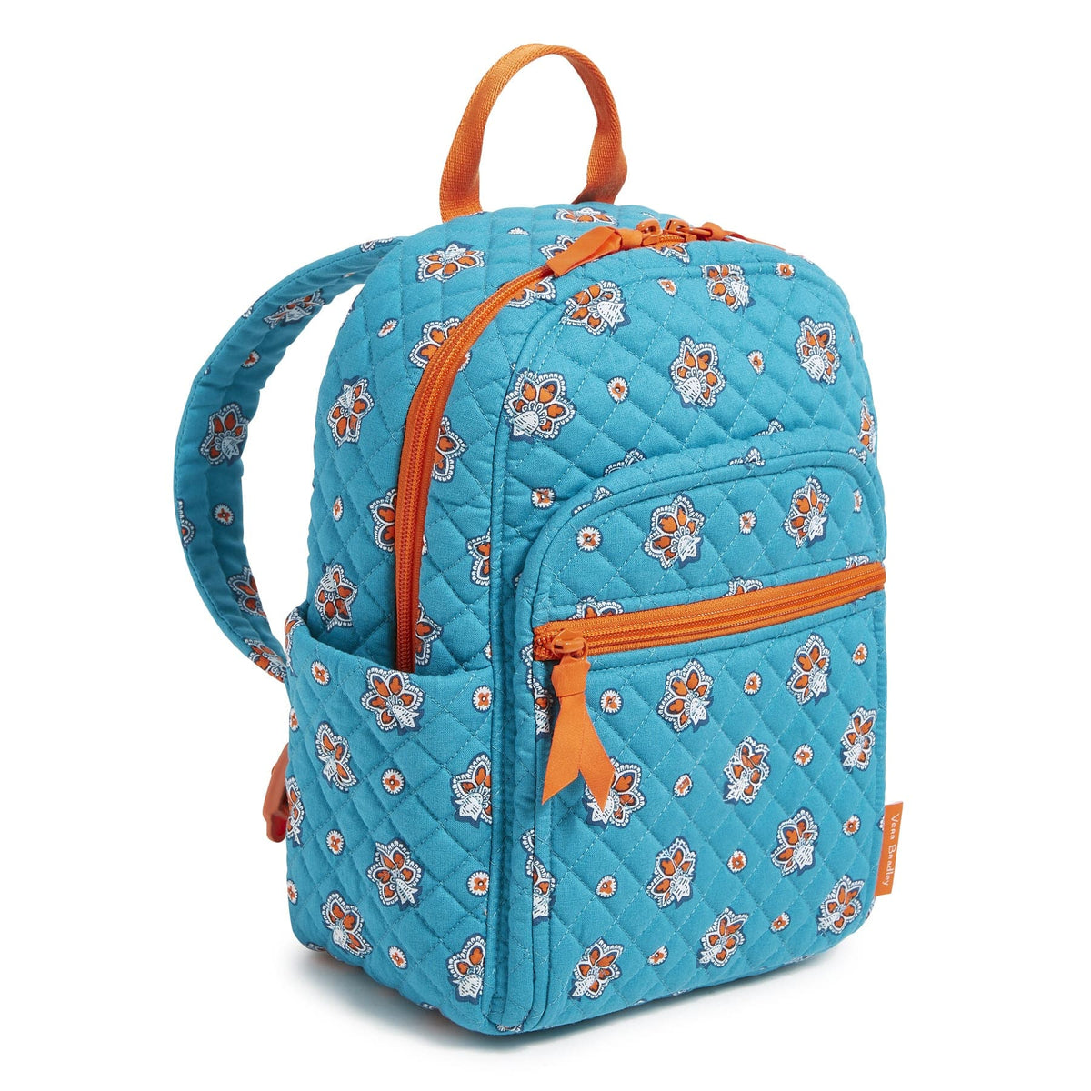 Small Backpack - Bandana Paisley - Aqua and Orange