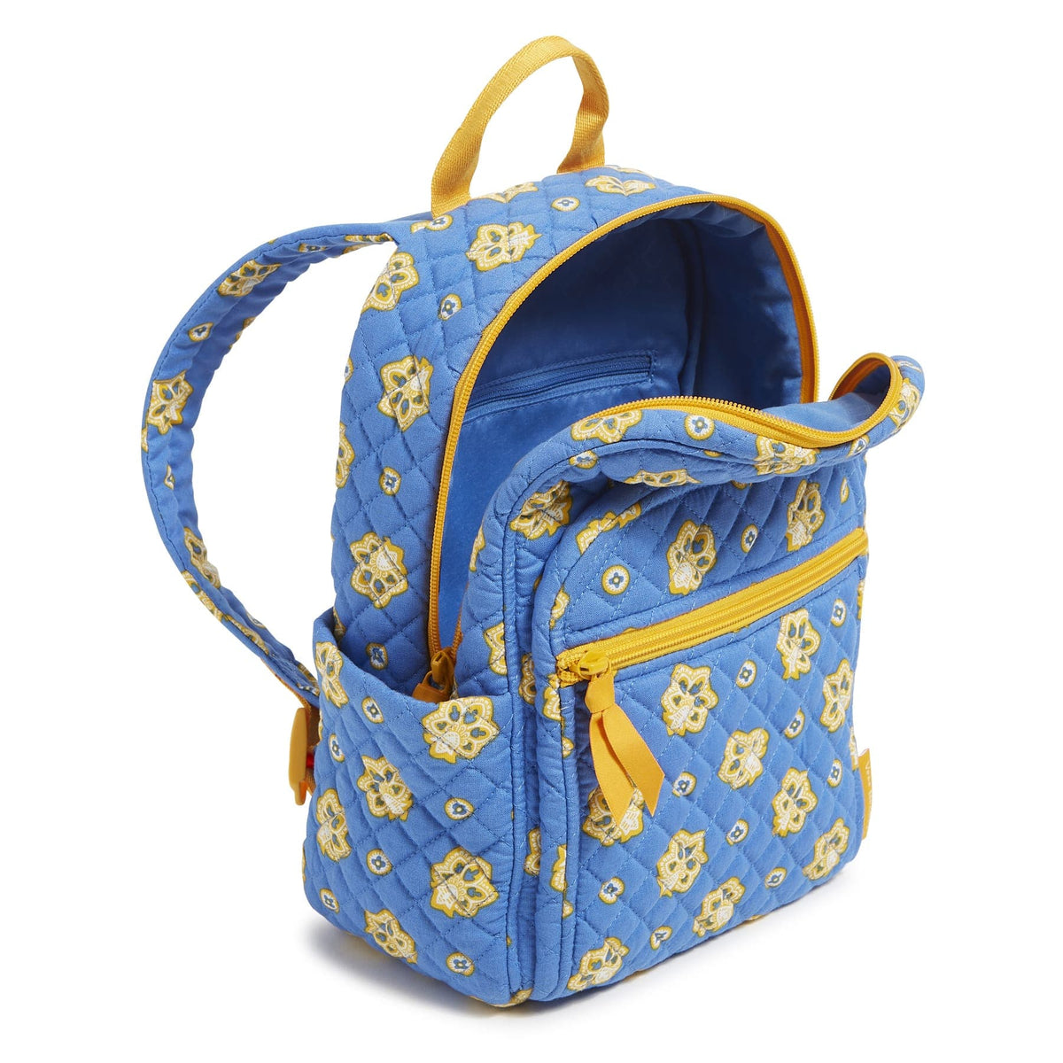 Small Backpack - Bandana Paisley - Powder Blue and Gold