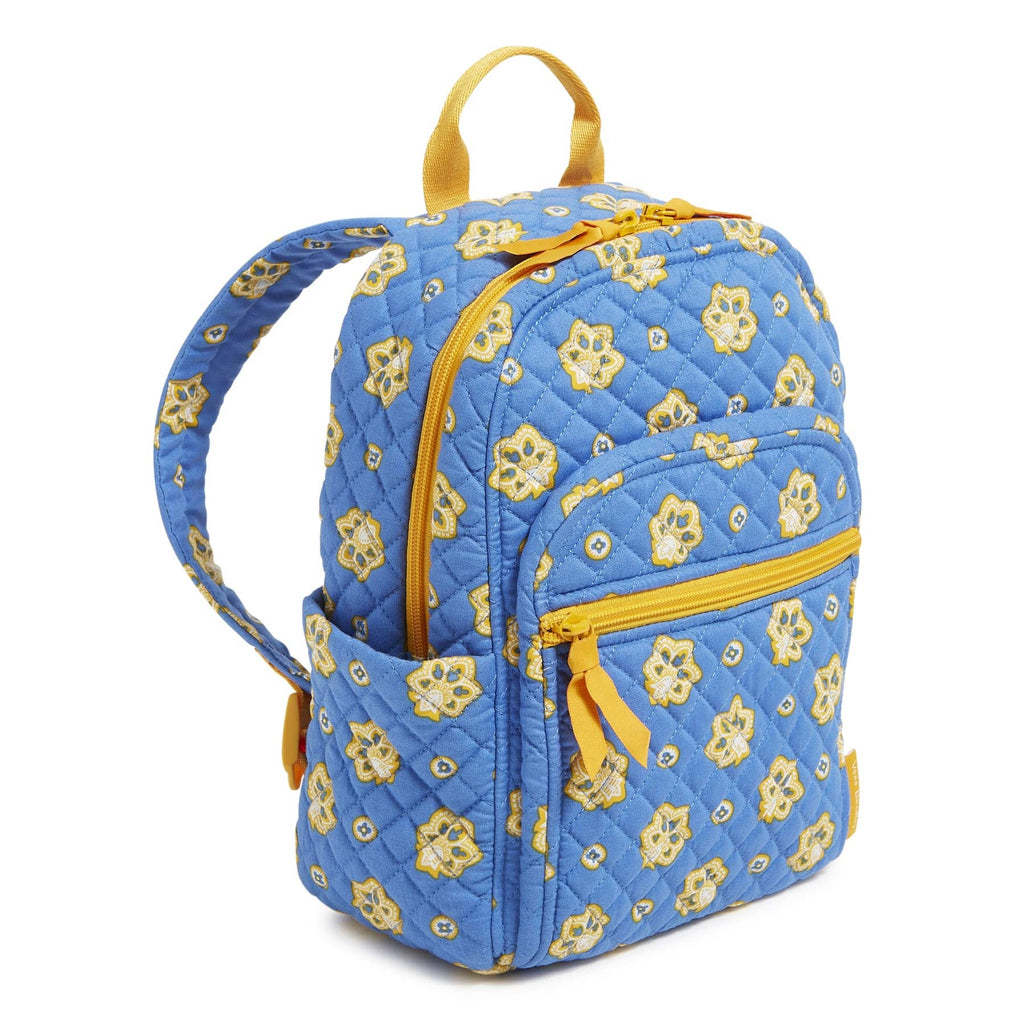 Small Backpack - Bandana Paisley - Powder Blue and Gold