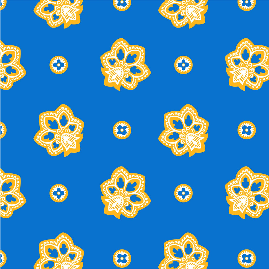 Small Backpack - Bandana Paisley - Powder Blue and Gold