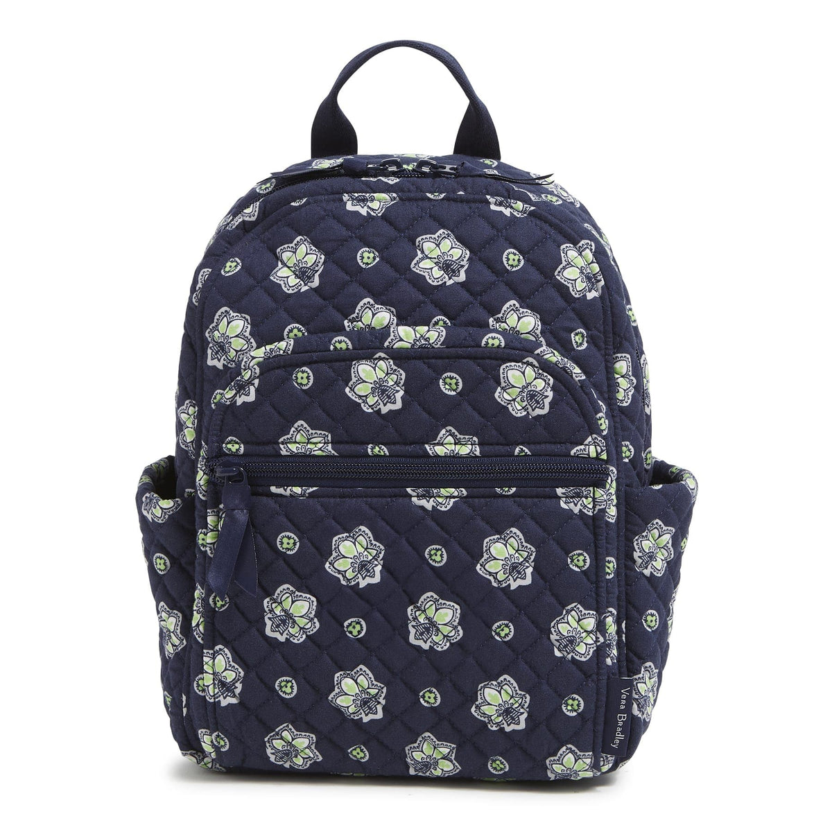 Small Backpack - Bandana Paisley - Navy and Neon Green
