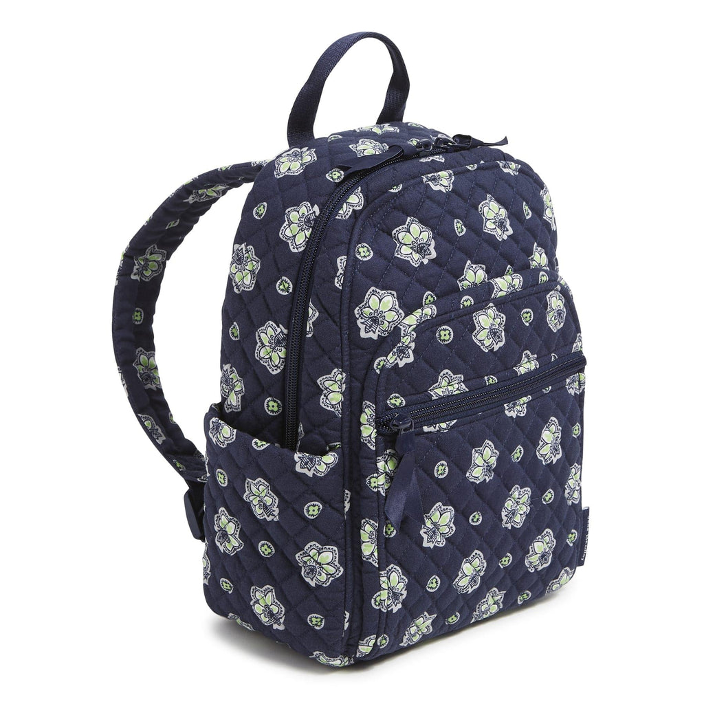 Small Backpack - Bandana Paisley - Navy and Neon Green