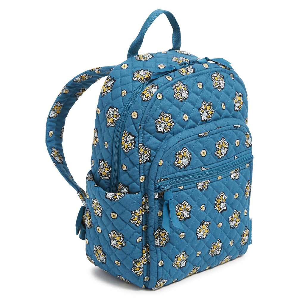 Small Backpack - Bandana Paisley - Teal and Gold