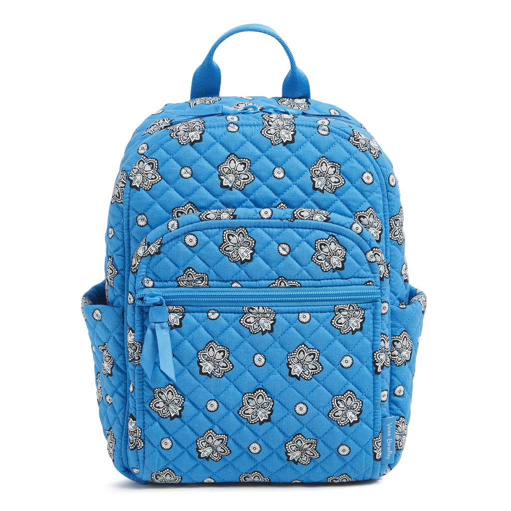 Small Backpack - Bandana Paisley - Blue and Silver