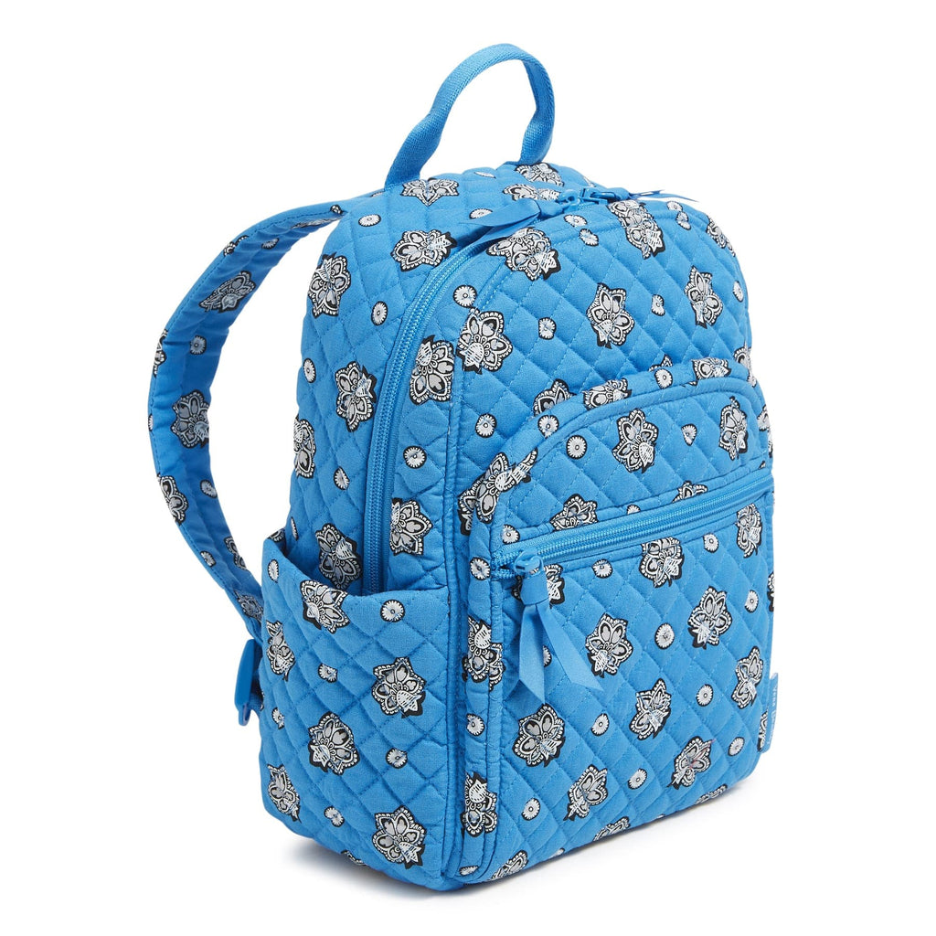 Small Backpack - Bandana Paisley - Blue and Silver