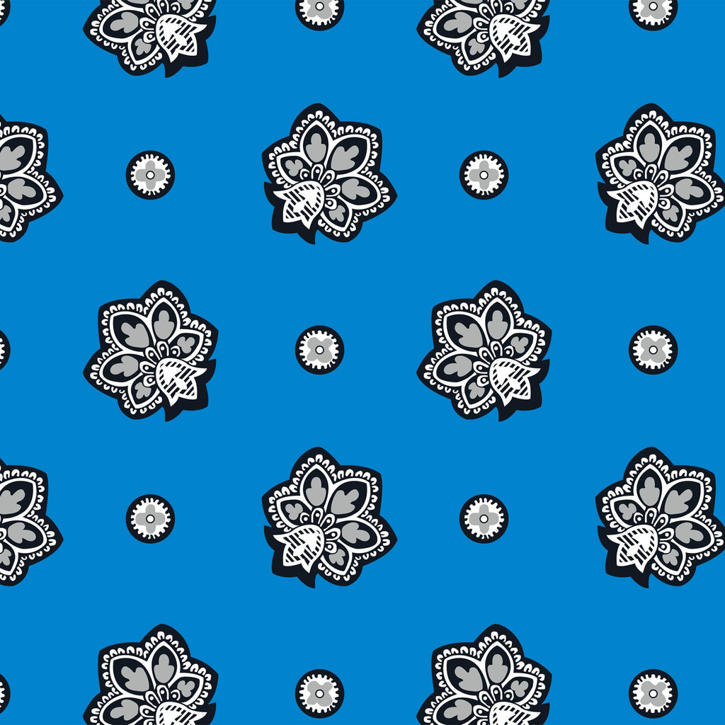 Small Backpack - Bandana Paisley - Blue and Silver