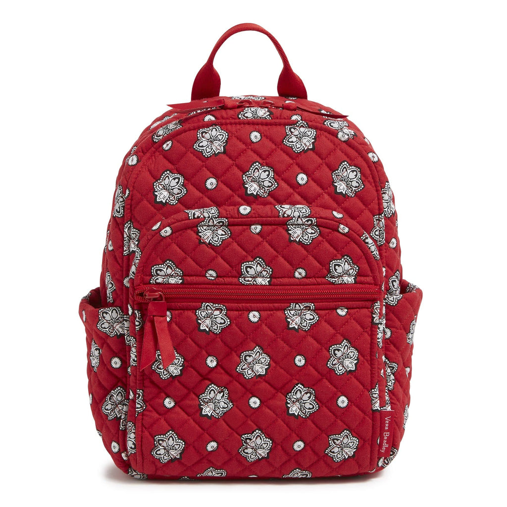 Small Backpack - Bandana Paisley - Red and Silver