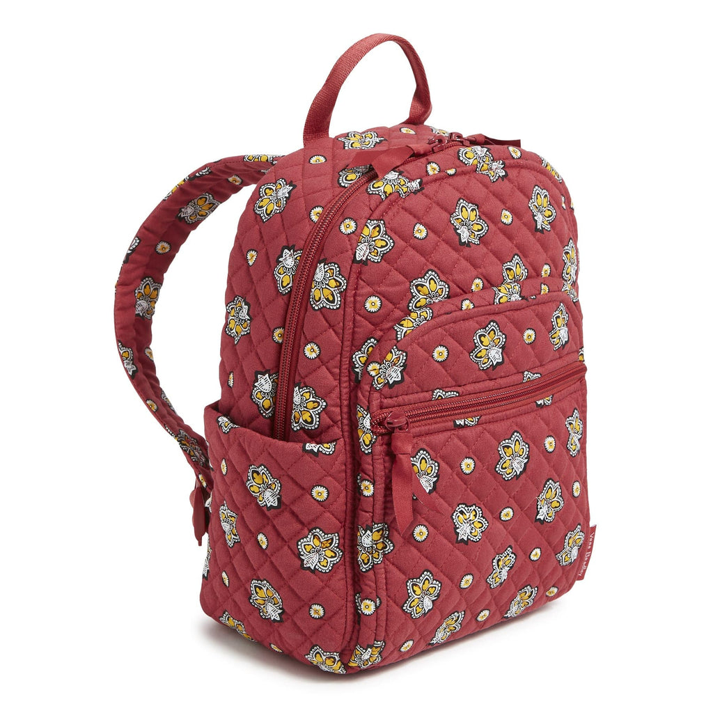 Small Backpack - Bandana Paisley - Maroon Red and Yellow