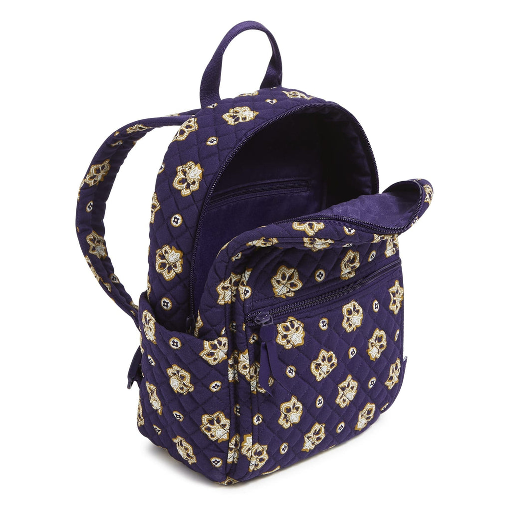 Small Backpack - Bandana Paisley - Navy Purple and Gold