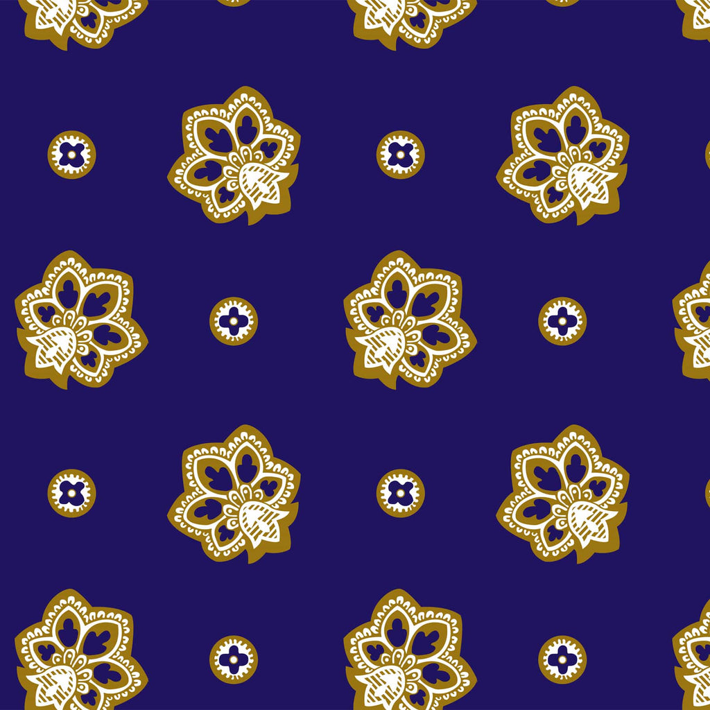 Small Backpack - Bandana Paisley - Navy Purple and Gold