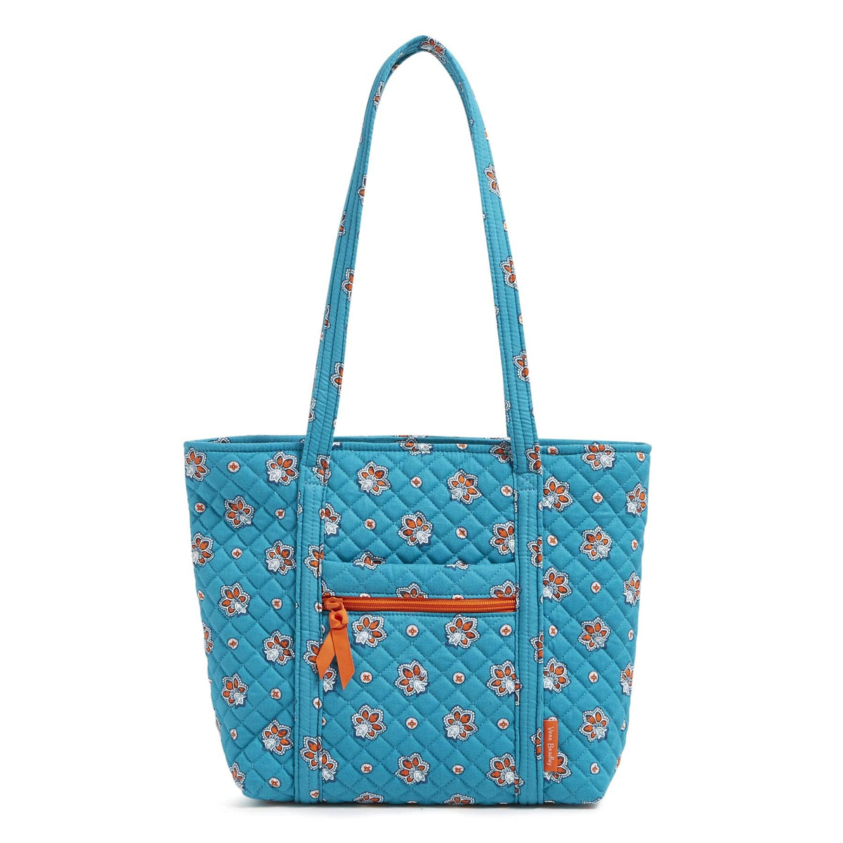 Small Vera Tote - Bandana Paisley - Aqua and Orange