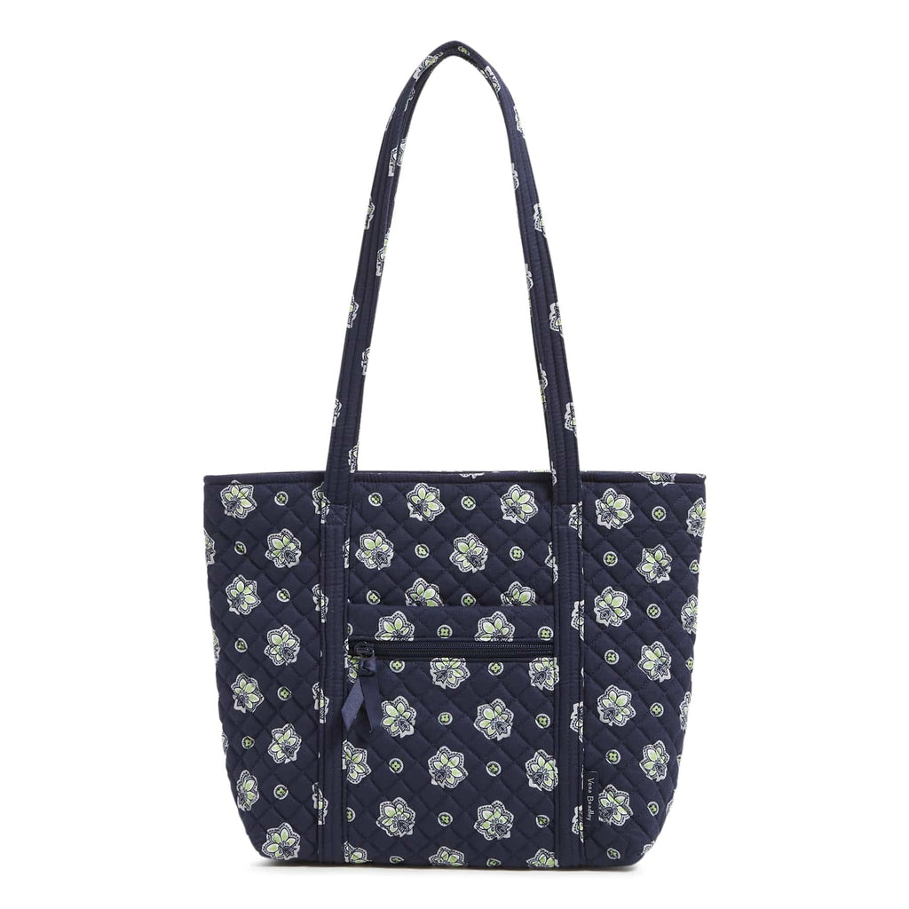 Small Vera Tote - Bandana Paisley - Navy and Neon Green