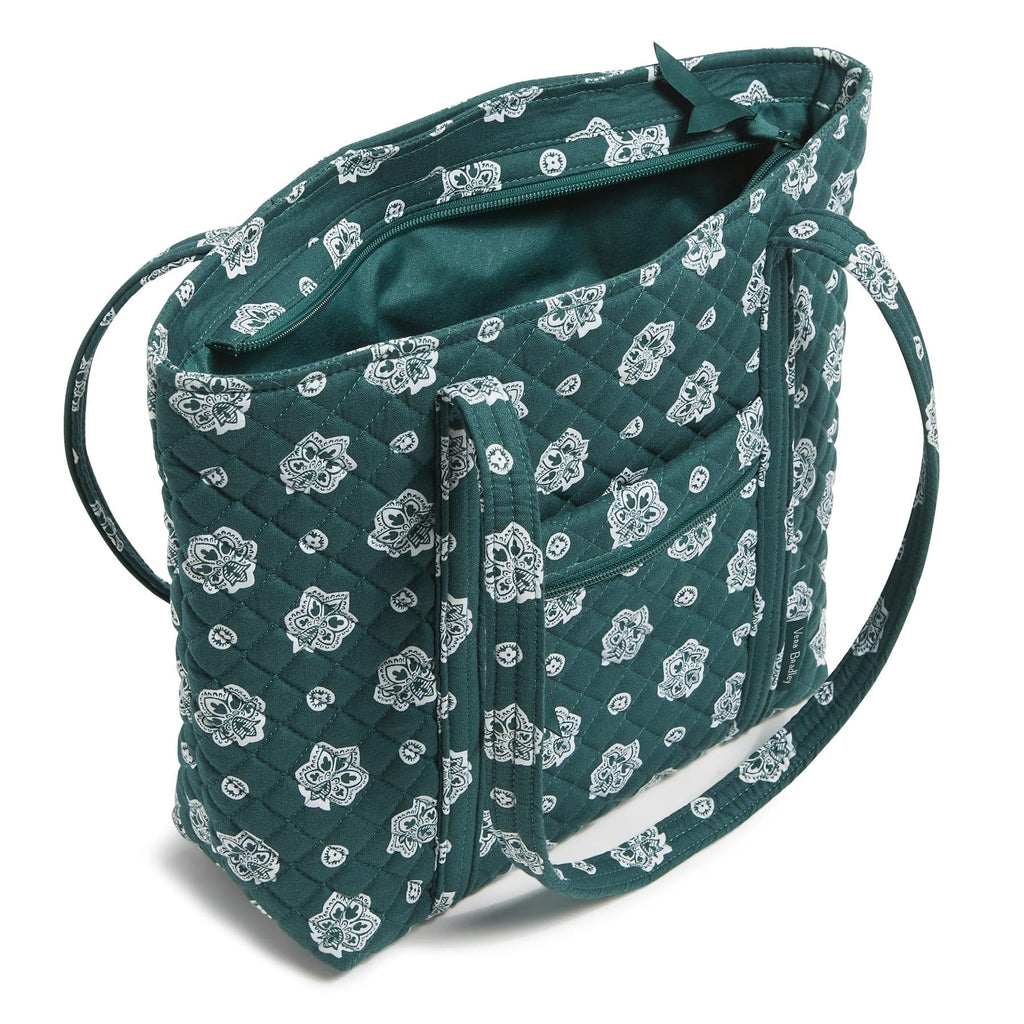 Small Vera Tote - Bandana Paisley - Gotham Green and White