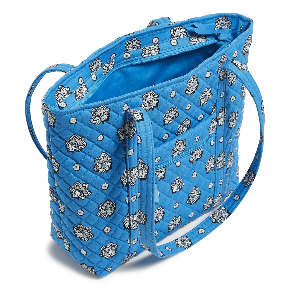 Small Vera Tote - Bandana Paisley - Blue and Silver