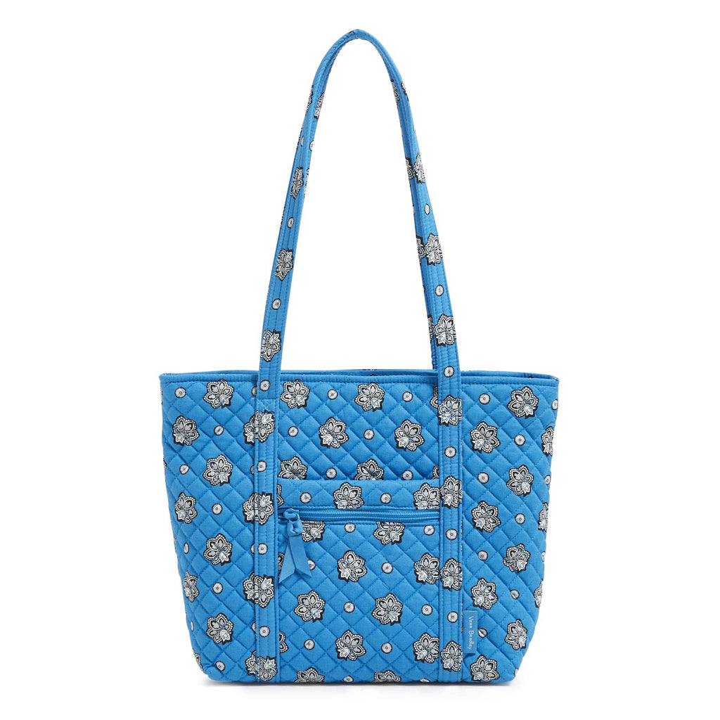 Small Vera Tote - Bandana Paisley - Blue and Silver