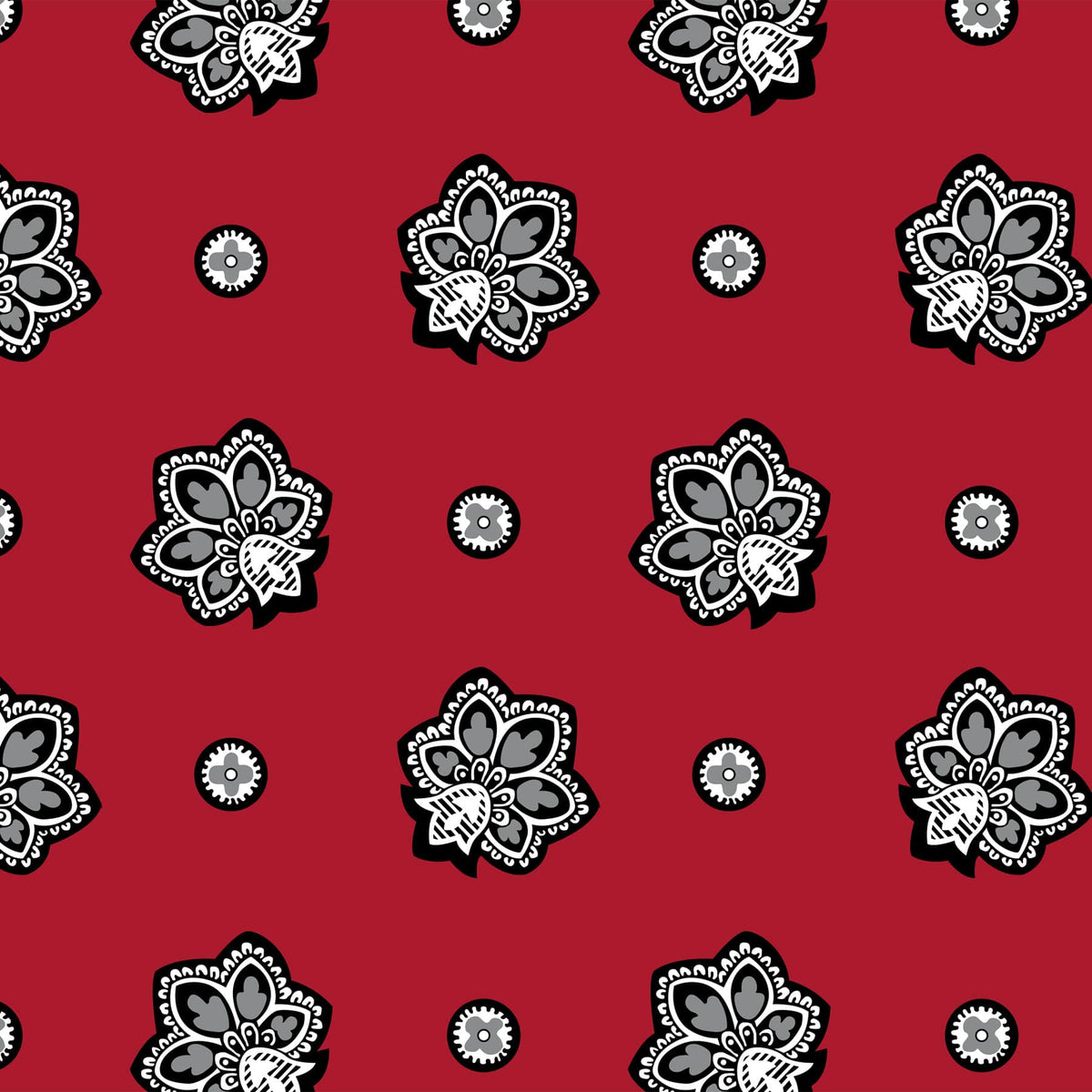 Small Vera Tote - Bandana Paisley - Red and Silver