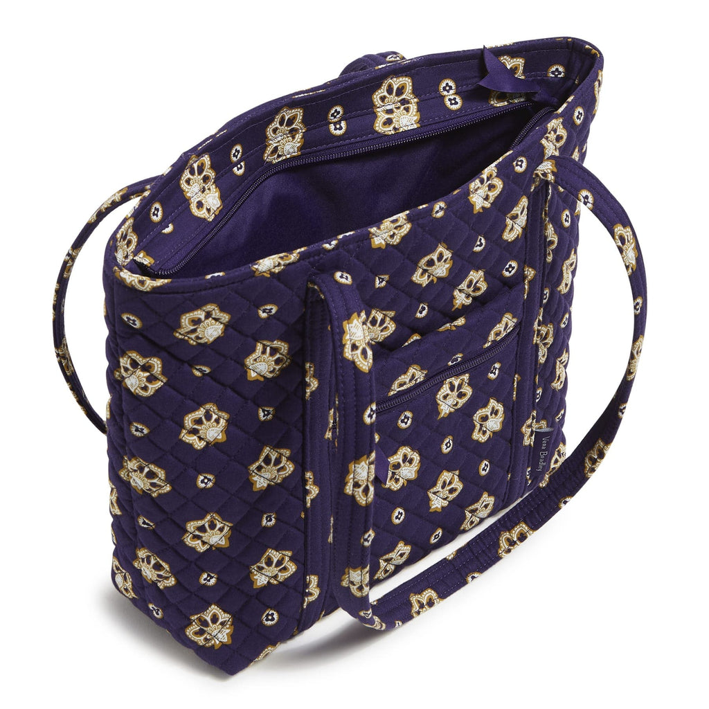 Small Vera Tote - Bandana Paisley - Navy Purple and Gold