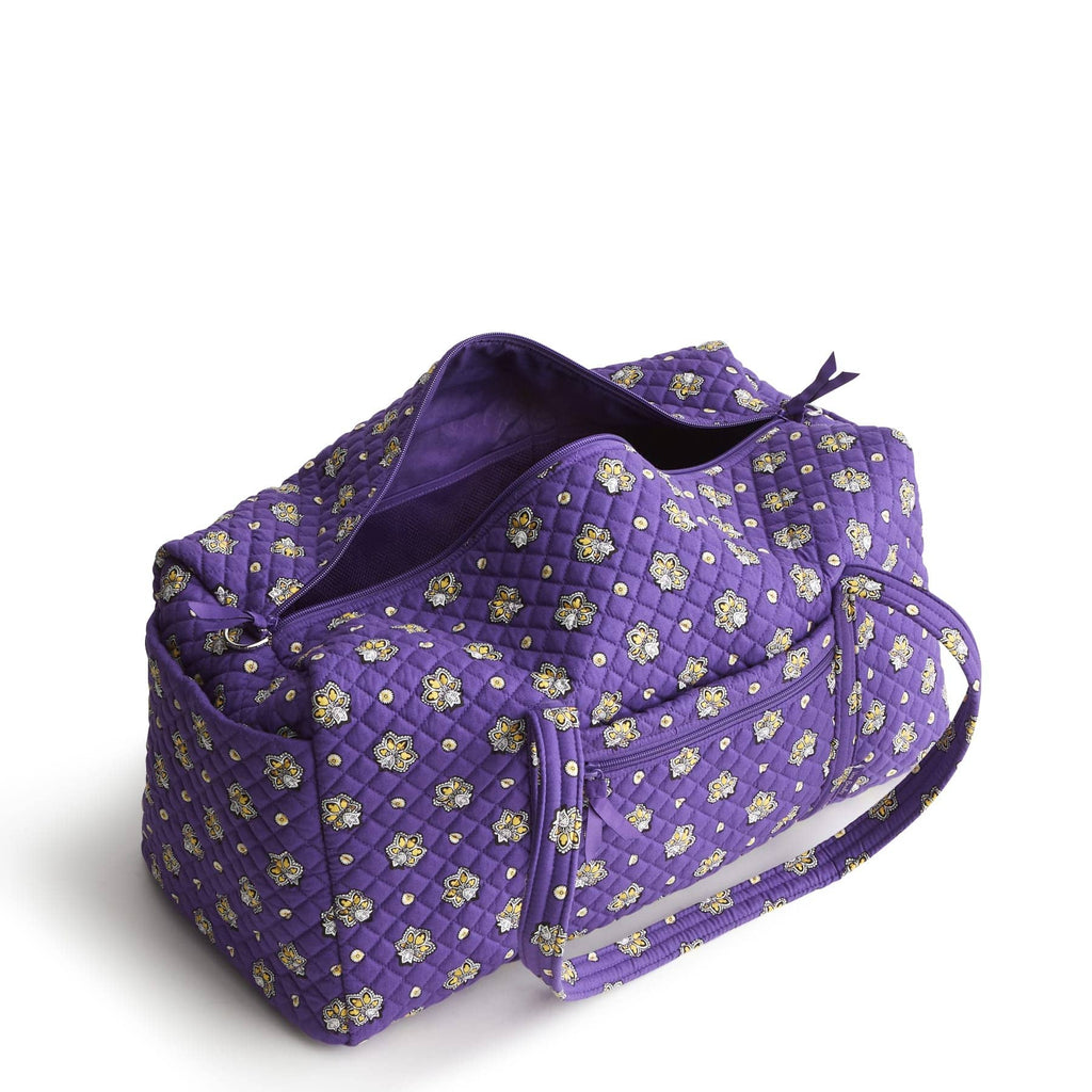 Large Travel Duffel - Bandana Paisley - Purple and Gold