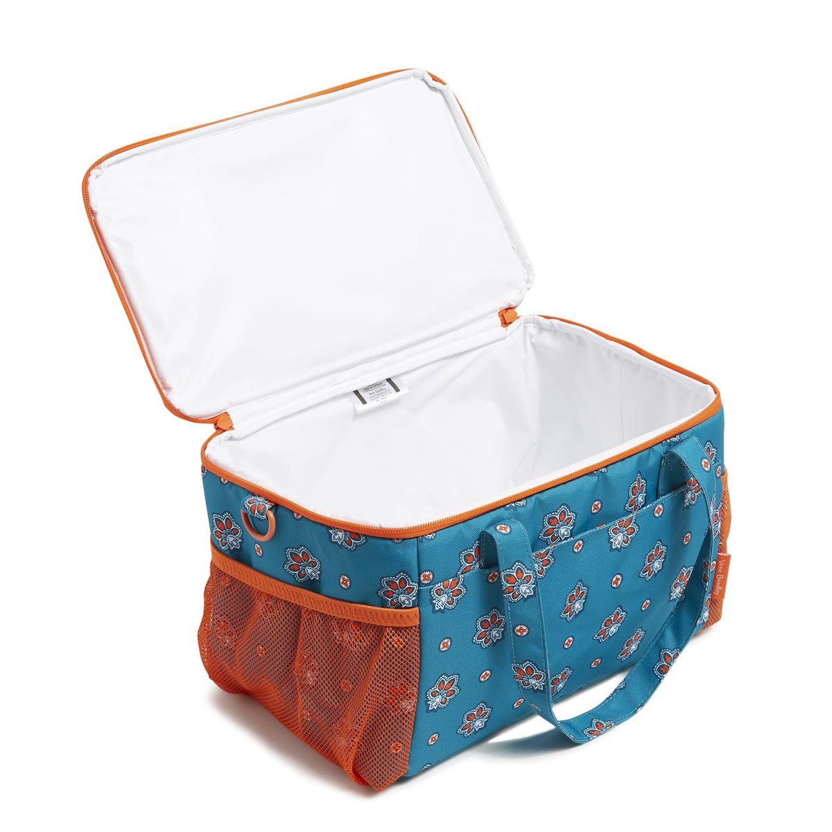 Cooler Lunch Bag - Bandana Paisley - Aqua and Orange