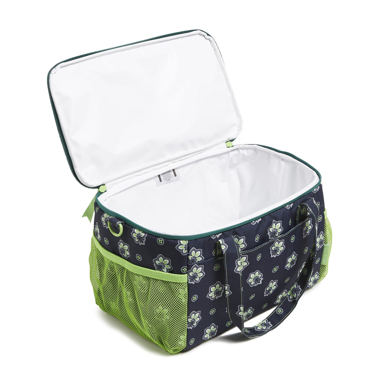 Cooler Lunch Bag - Bandana Paisley - Navy and Neon Green