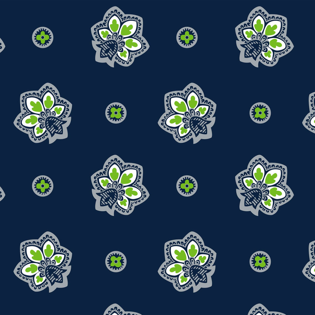 Cooler Lunch Bag - Bandana Paisley - Navy and Neon Green