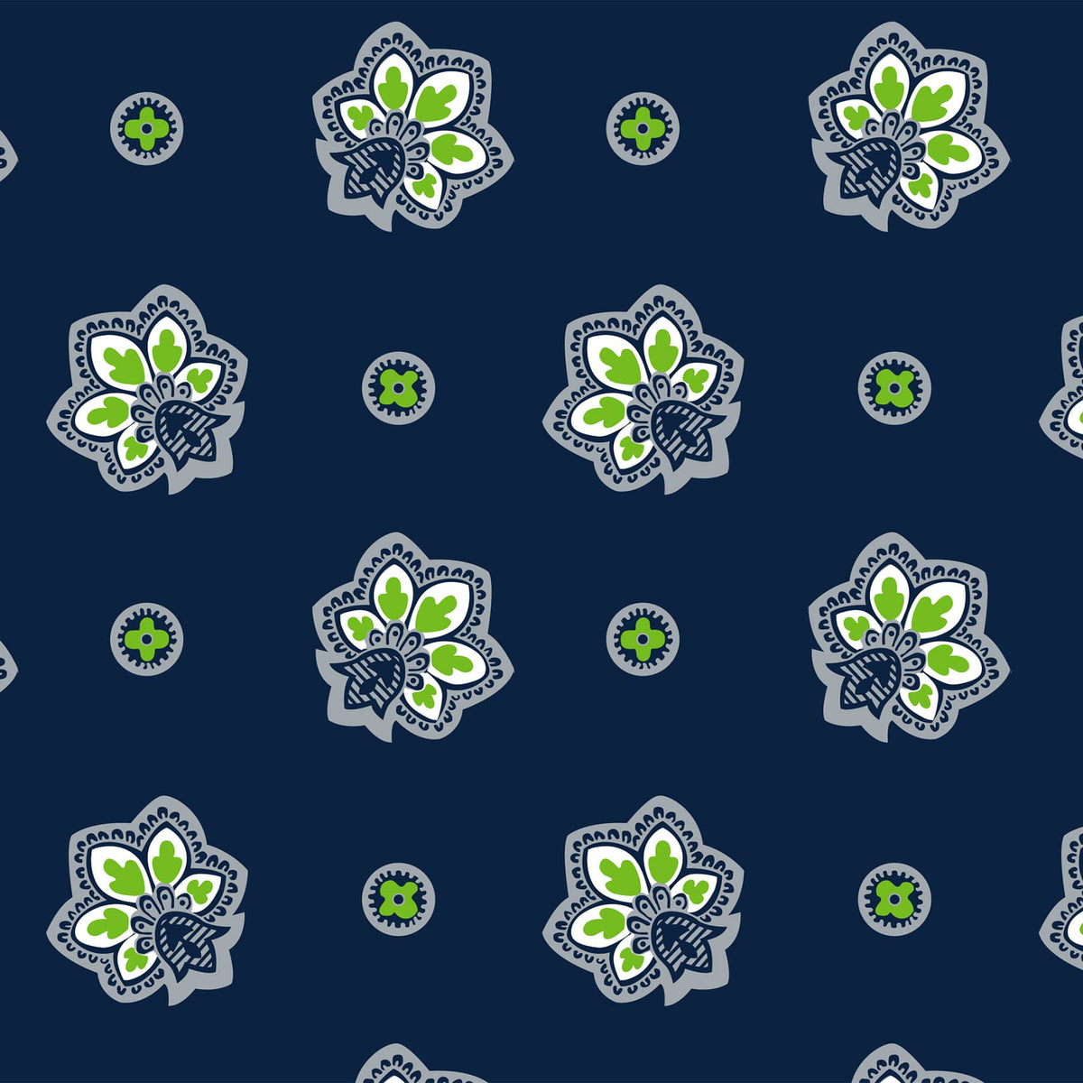 Cooler Lunch Bag - Bandana Paisley - Navy and Neon Green