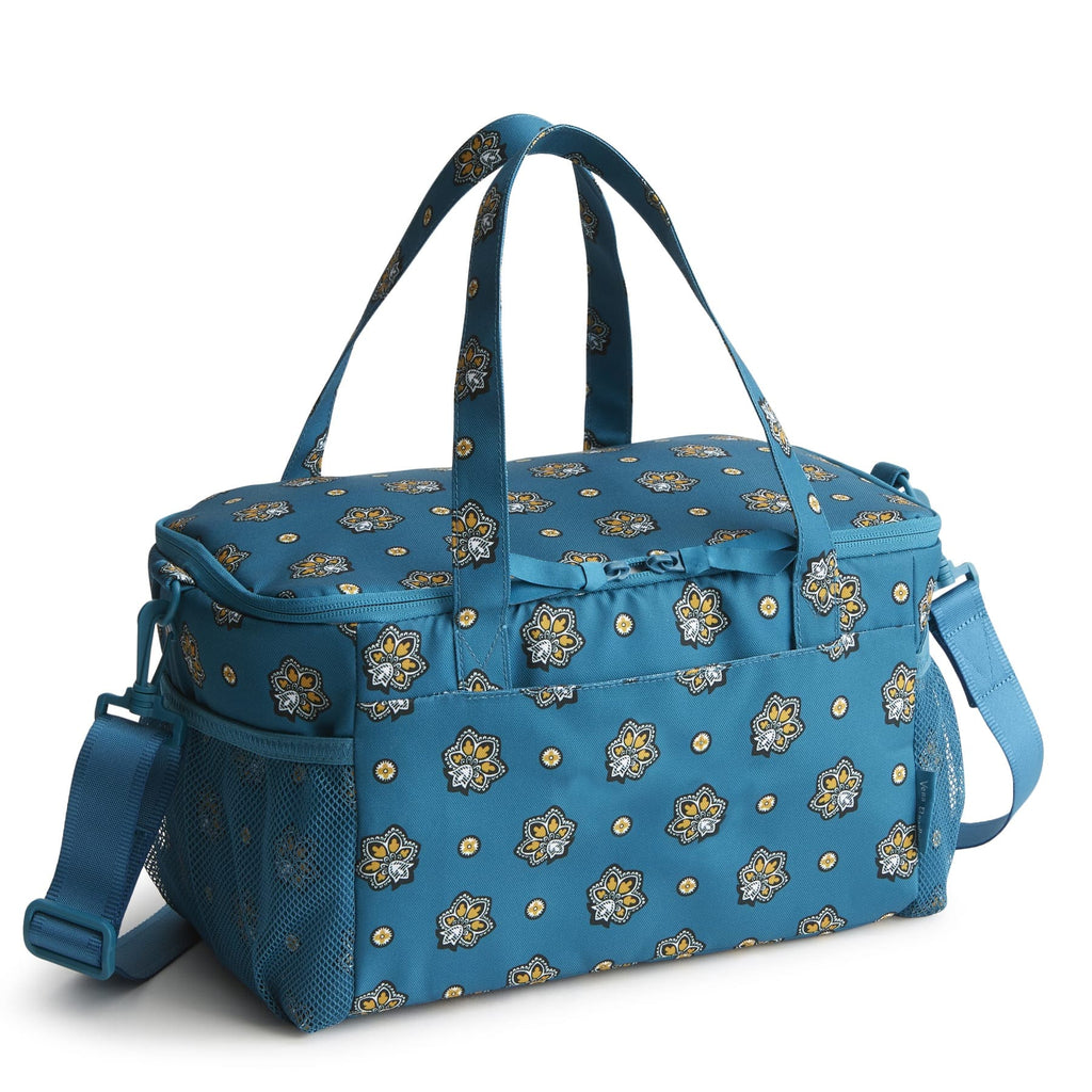 Cooler Lunch Bag - Bandana Paisley - Teal and Gold