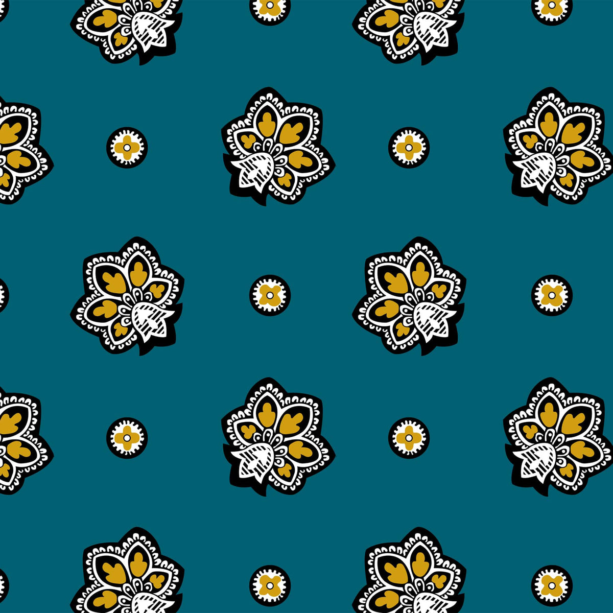 Cooler Lunch Bag - Bandana Paisley - Teal and Gold