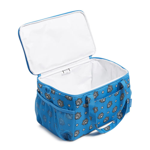 Cooler Lunch Bag - Bandana Paisley - Blue and Silver
