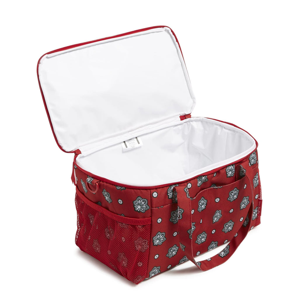 Cooler Lunch Bag - Bandana Paisley - Red and Silver