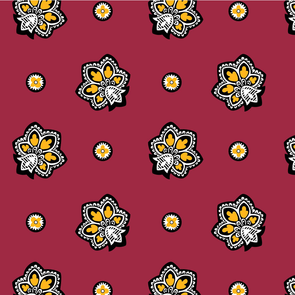 Cooler Lunch Bag - Bandana Paisley - Maroon Red and Yellow
