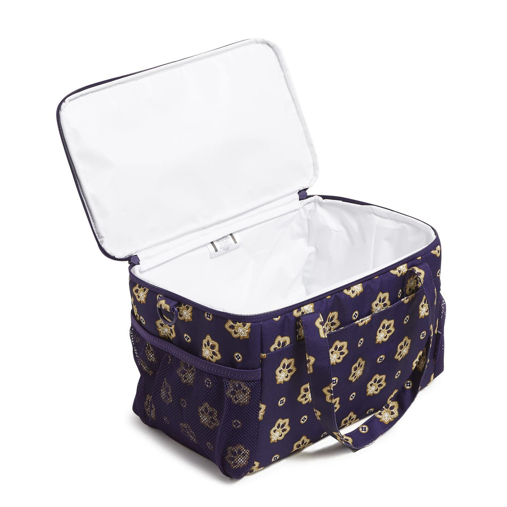 Cooler Lunch Bag - Bandana Paisley - Navy Purple and Gold