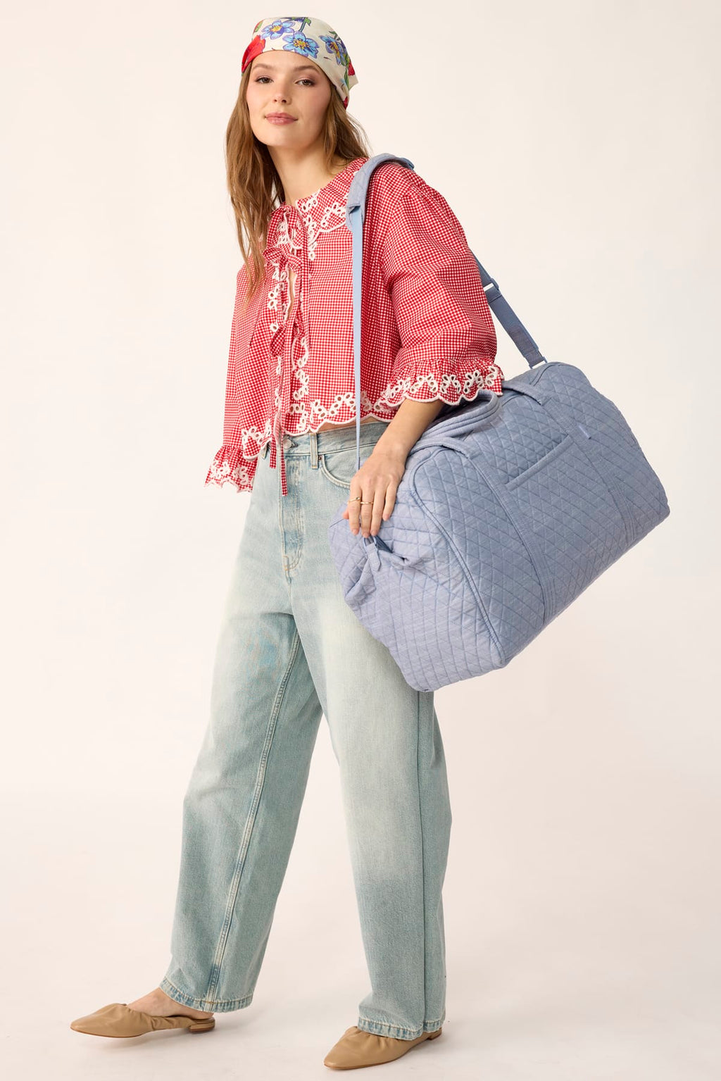 Large Miramar Weekender - Blue Chambray