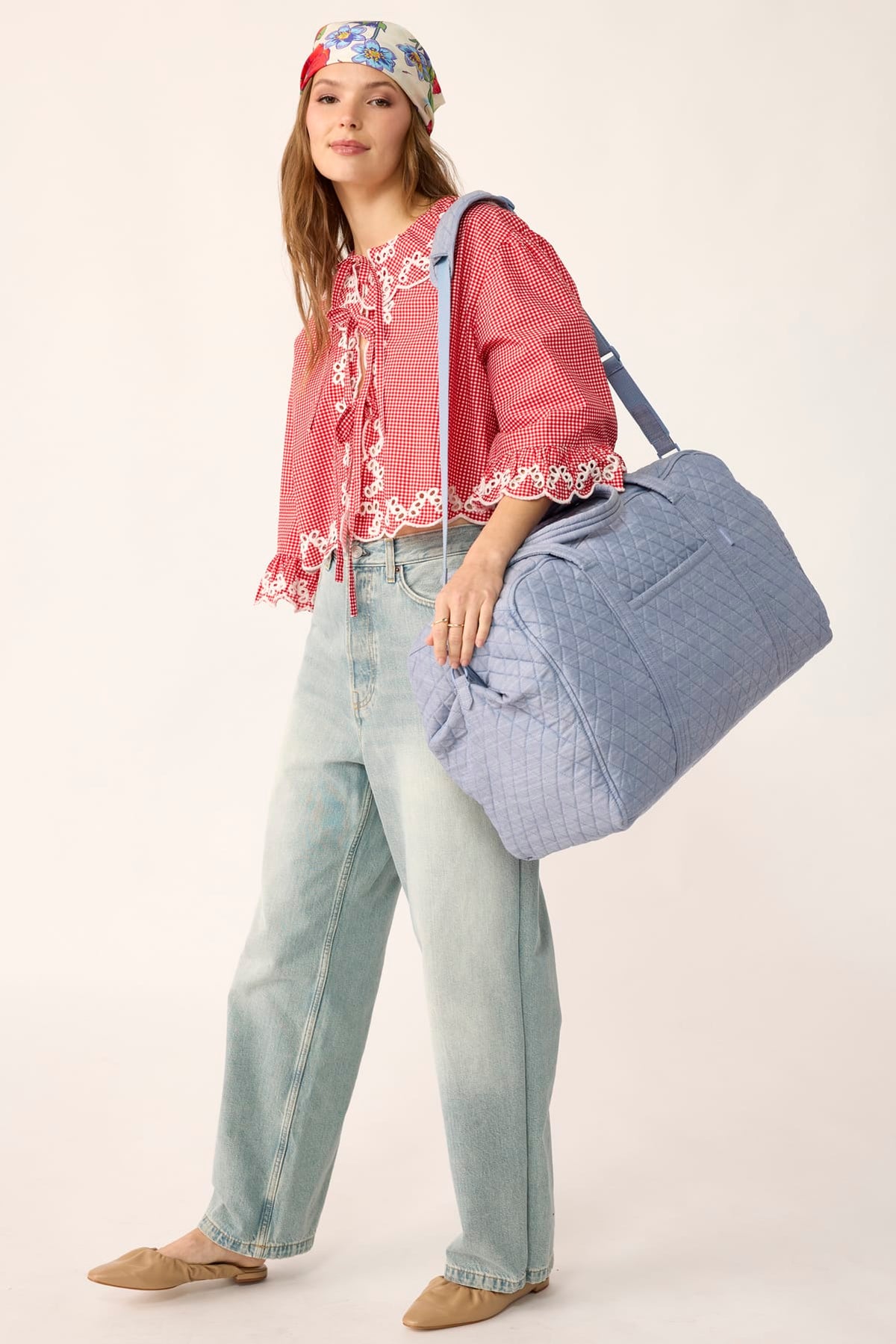 Large Miramar Weekender - Blue Chambray