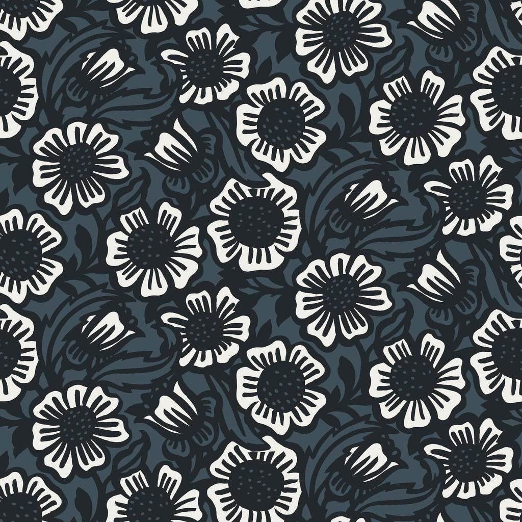Large Utility Tote Bag - Canopy Floral Dark Slate