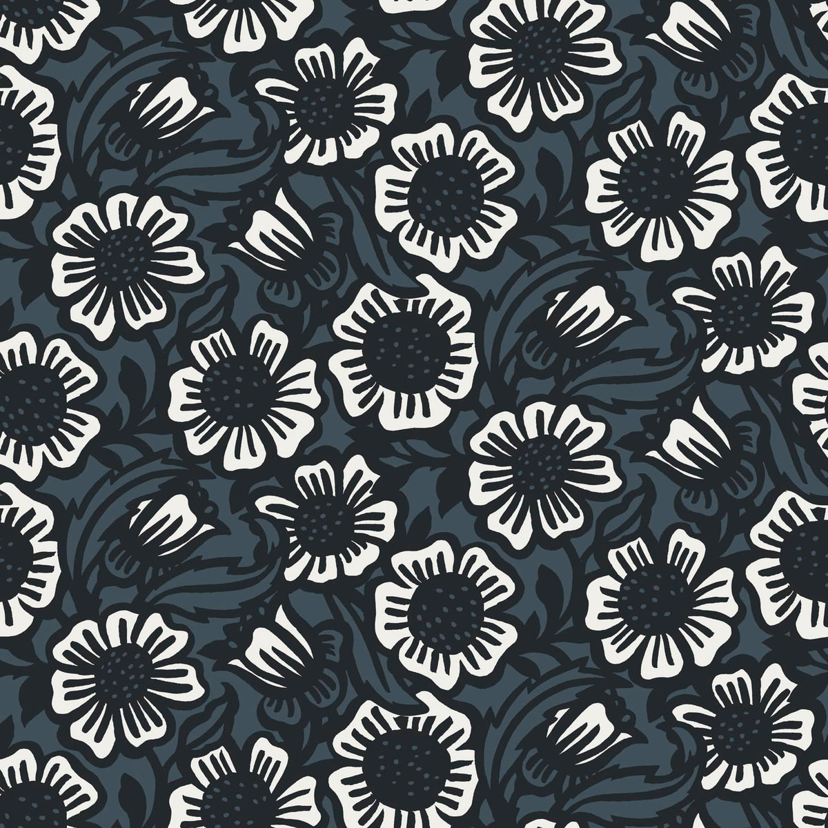 Large Utility Tote Bag - Canopy Floral Dark Slate