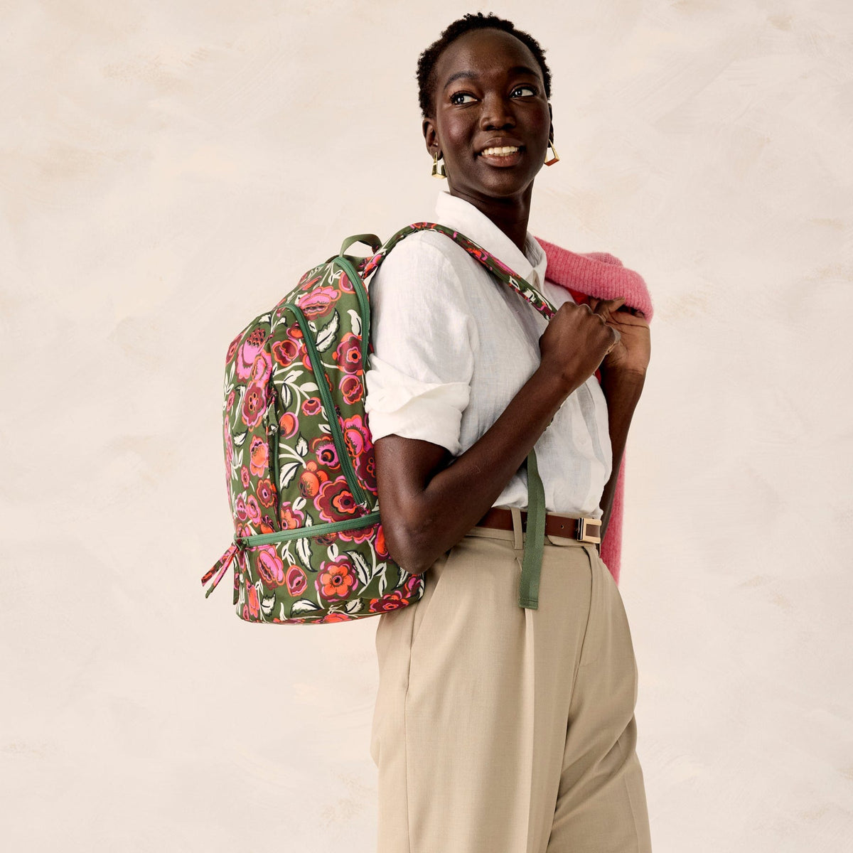 Chancery Backpack - Bubbly Flowers Green