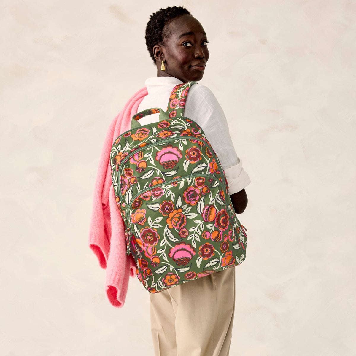 Westover Hybrid Backpack - Bubbly Flowers Green