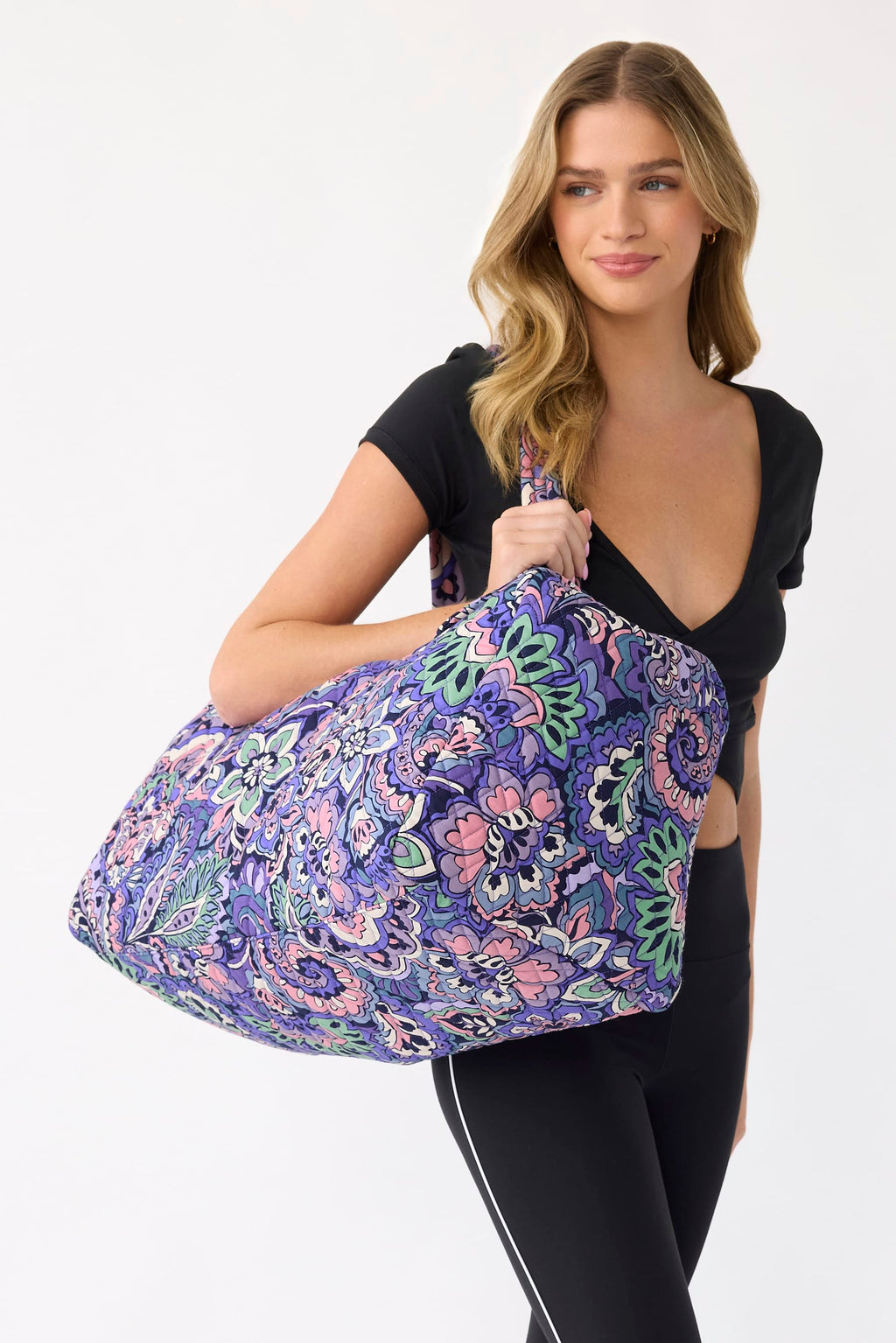 Large Travel Duffel - Floral Swirls