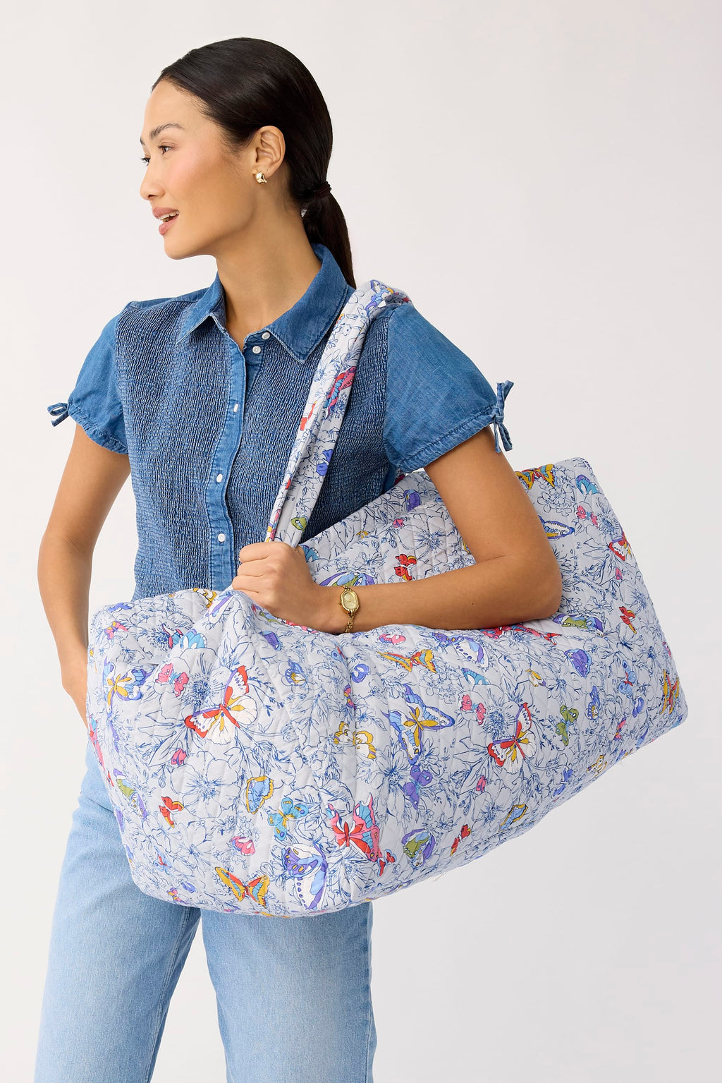 XL Travel Duffel - Coastal Breezy Butterflies