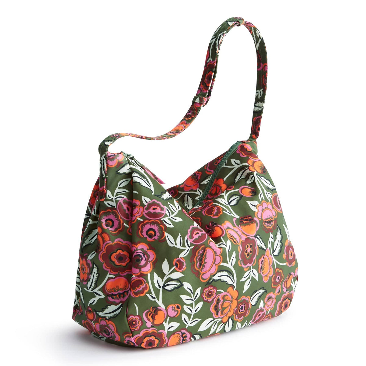 Hobson Hobo - Bubbly Flowers Green