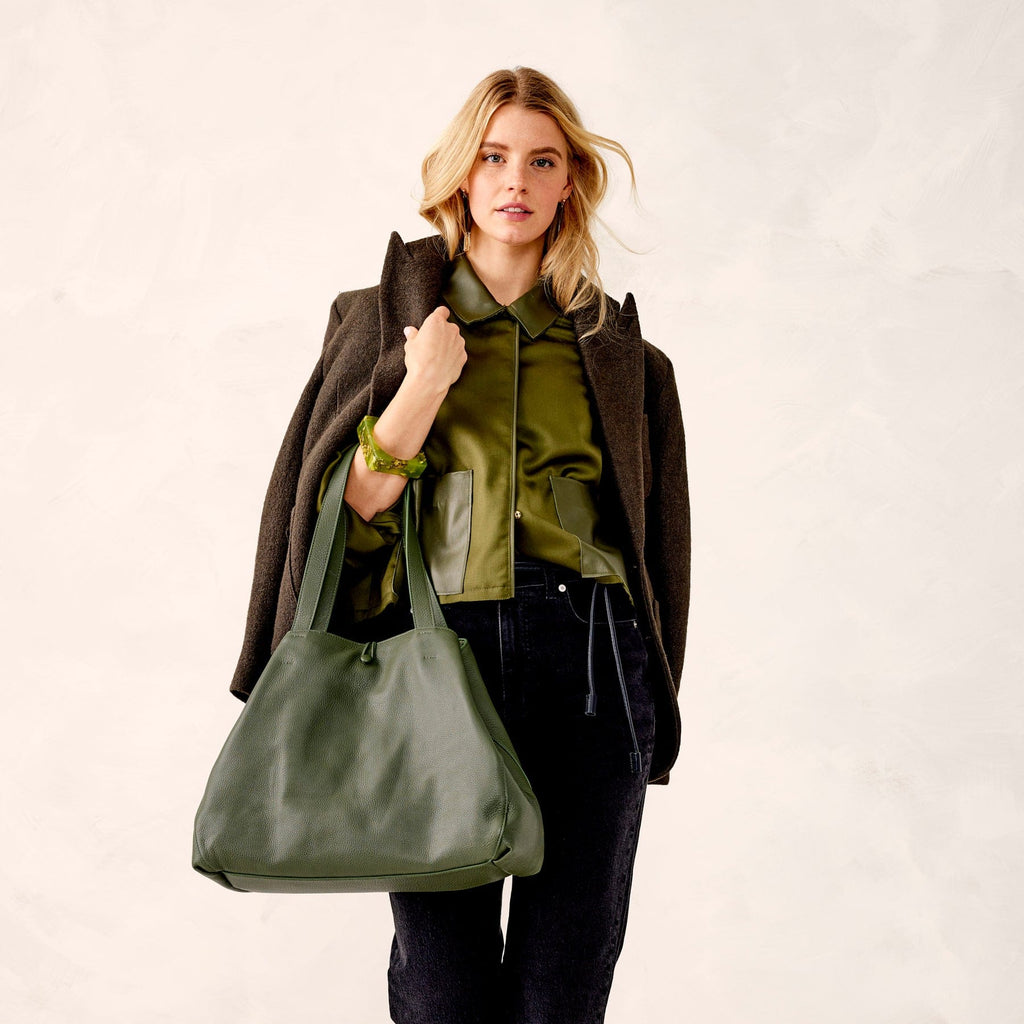 Hathaway Tote Bag - Bronze Green